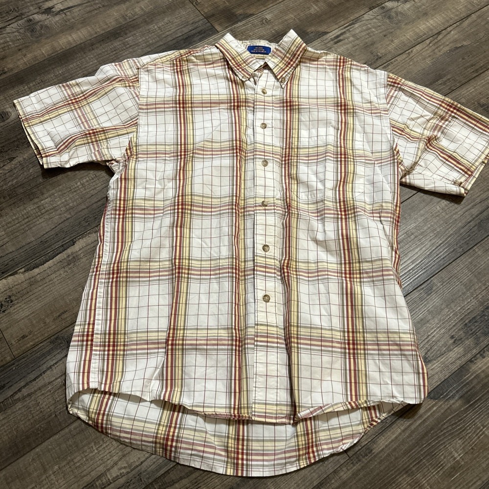 Pendleton  Plaid Hiker‎ Shirt 100% Cotton Shirt Short Sleeve Men's M